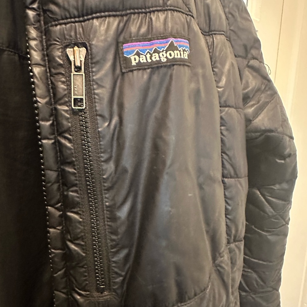 Patagonia Black Puffer Coat Mid-Length Coat - Picture 4 of 5